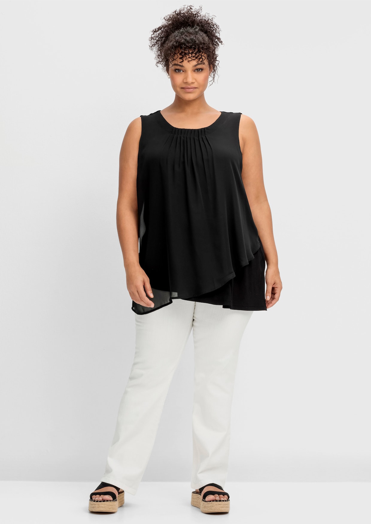 sheego 2-in-1-top - zwart