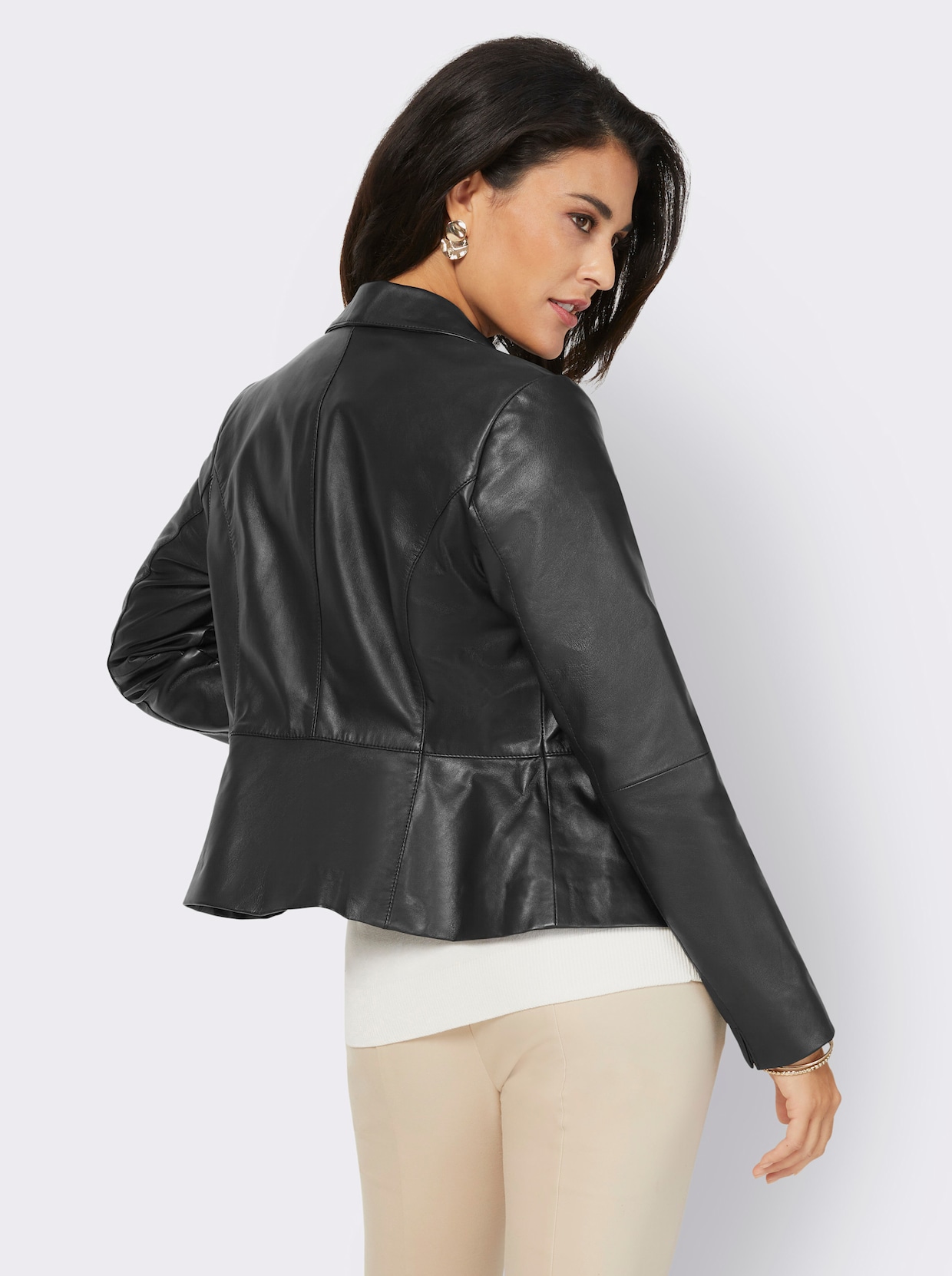 Leren blazer - zwart