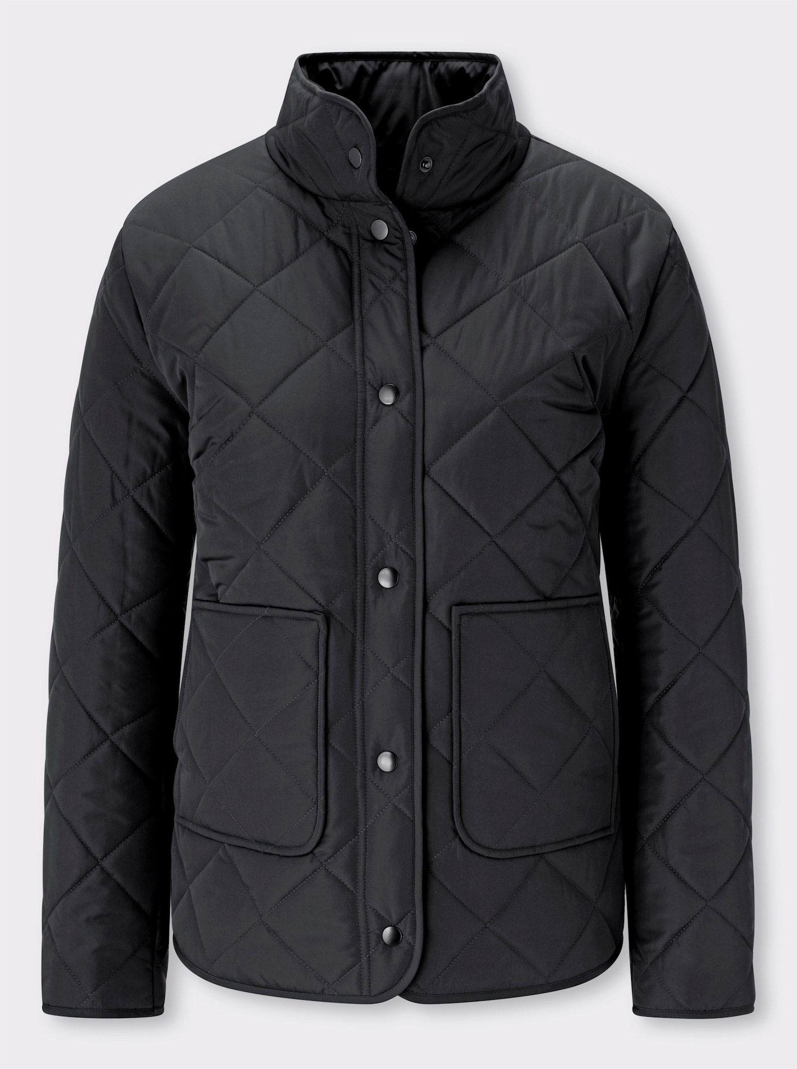 Steppjacke mit Stehkragen - schwarz