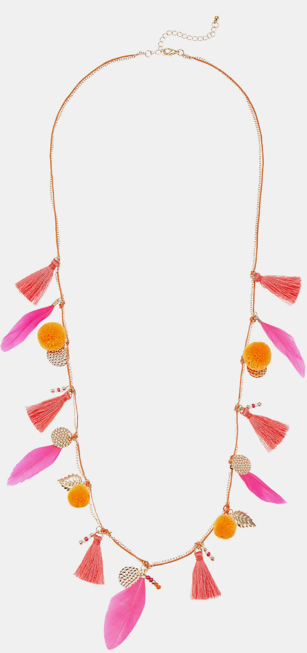 LASCANA Kette mit Anhänger - rosa-orange-goldfarben