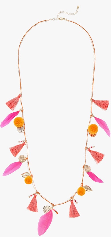 LASCANA Ketting met hanger - roze/oranje/goudkleurig