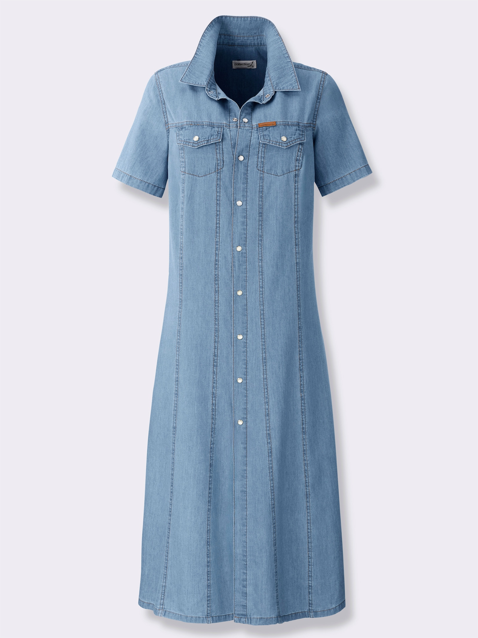 Jeanskleid in A-Form - blue-bleached