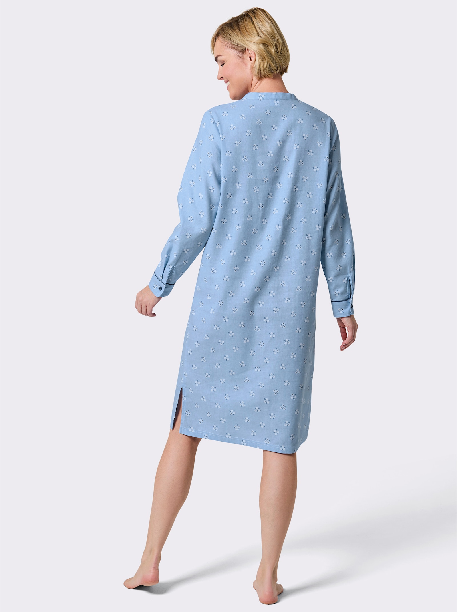wäschepur Nachthemd im floralen Dessin - eisblau-bedruckt