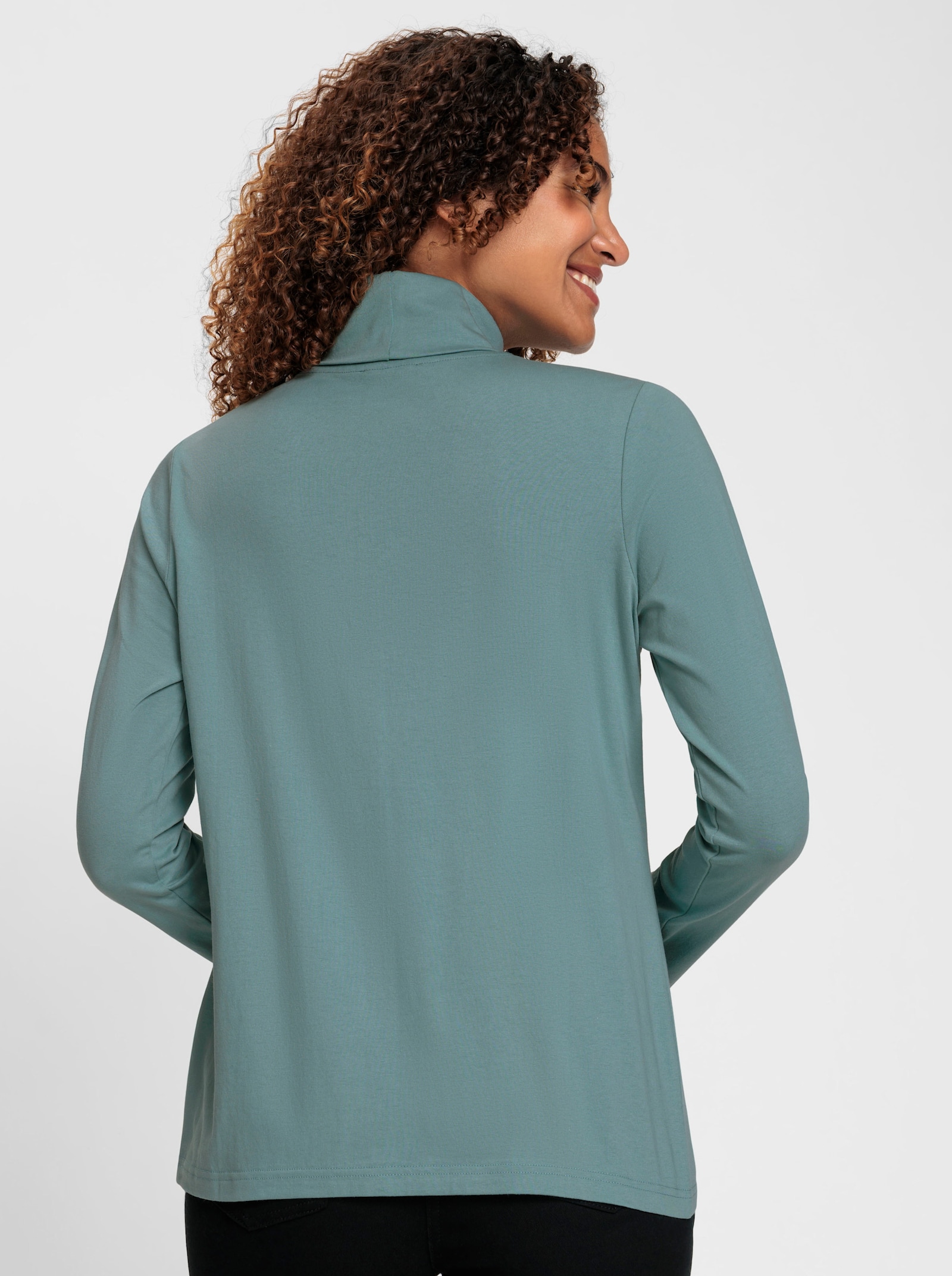 Rollkragenshirt mit langen Ärmeln - jade