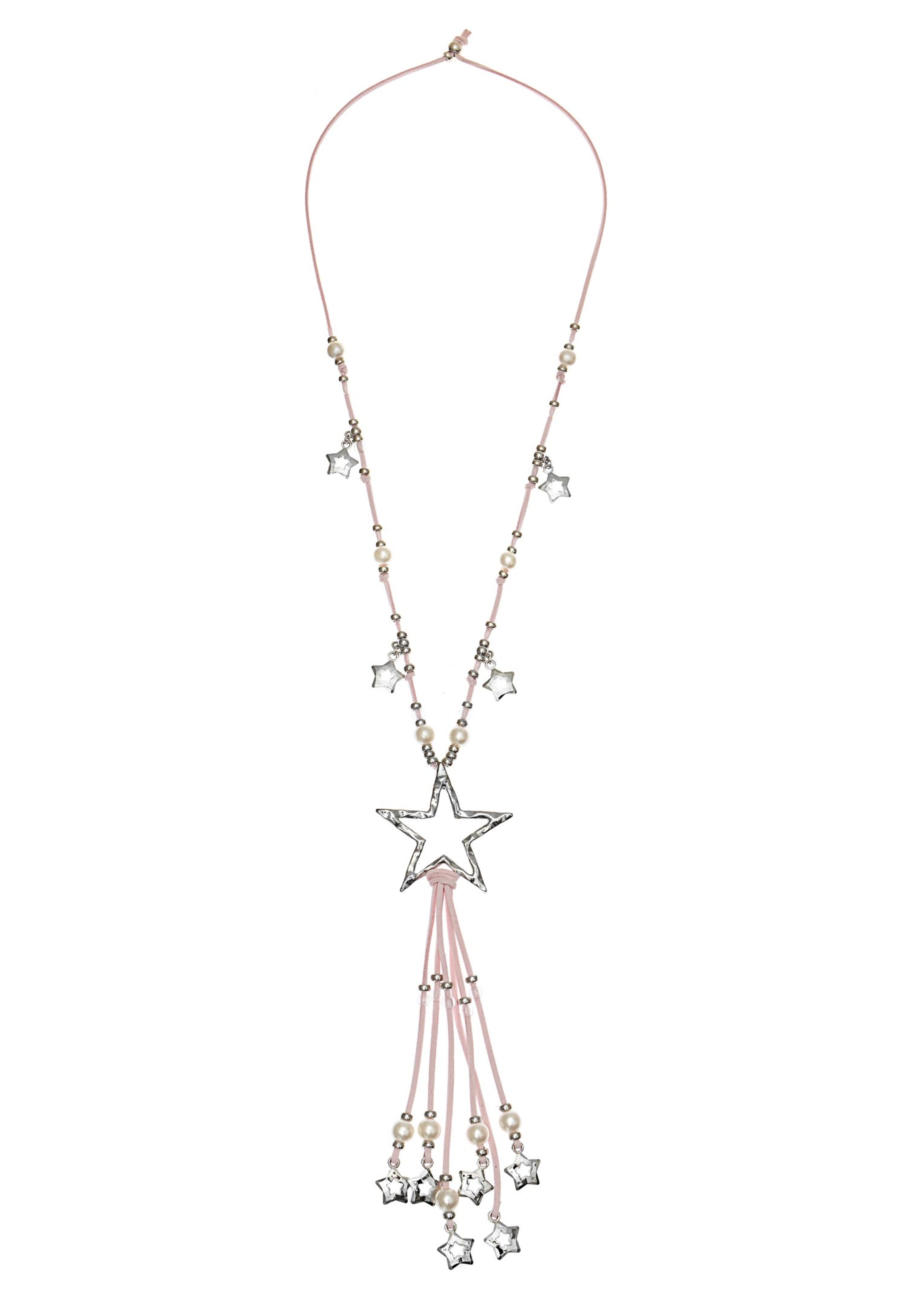 Accessoires Halsketten & Colliers LASCANA Kette mit Anhänger in rosa-silberfarben 