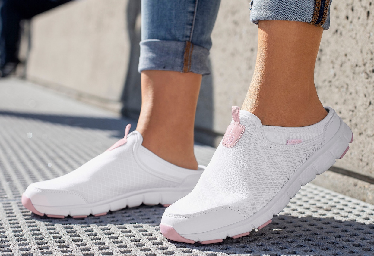 LASCANA Slip-on sneaker - wit/roze