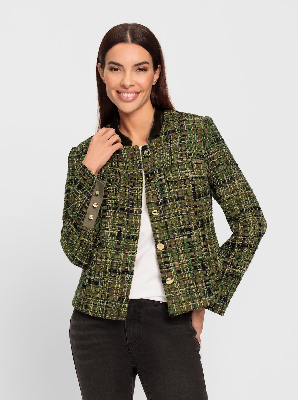 heine Blazer - zwart/olijf gedessineerd