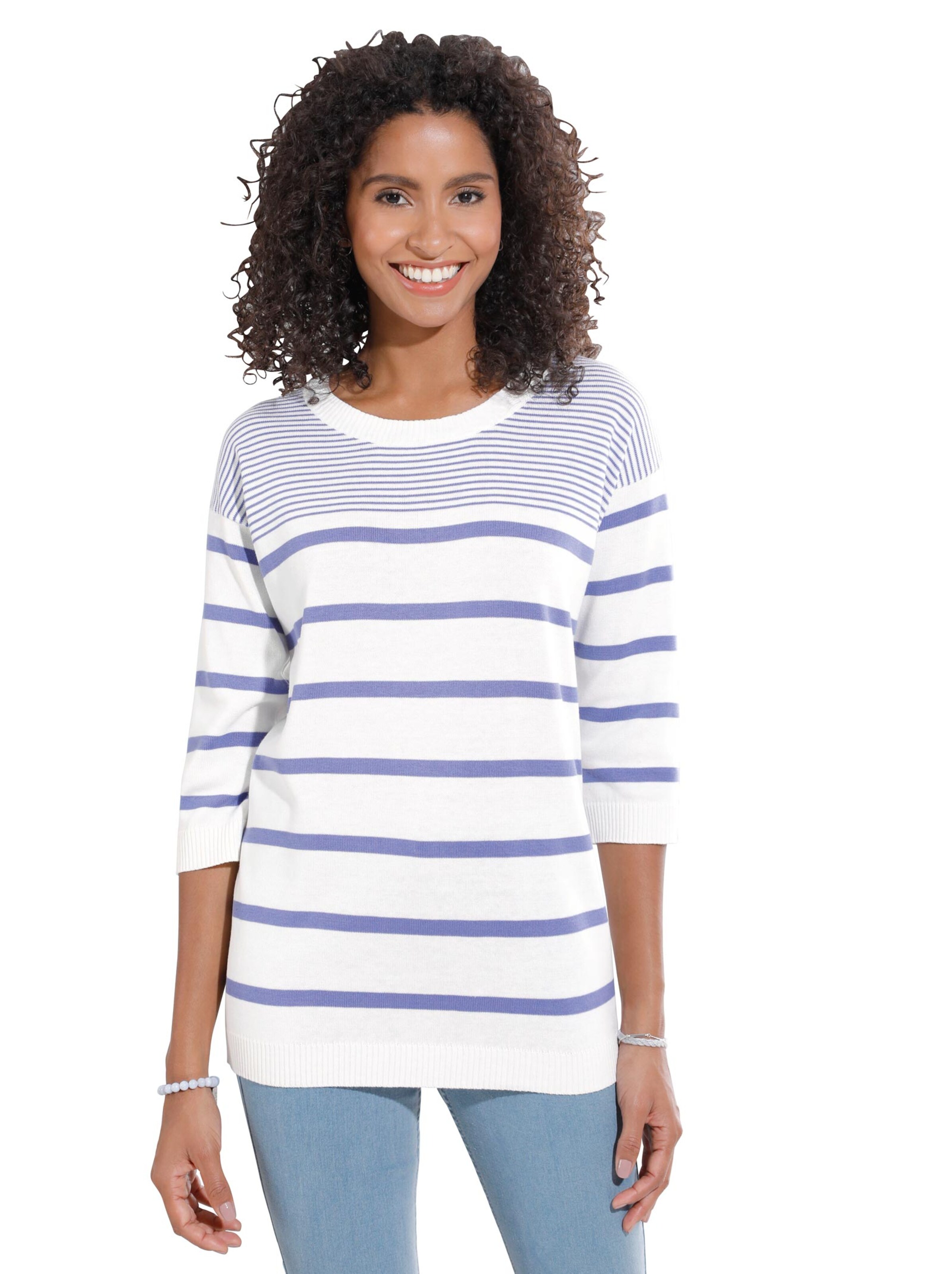 Pullover - blau-weiß-geringelt