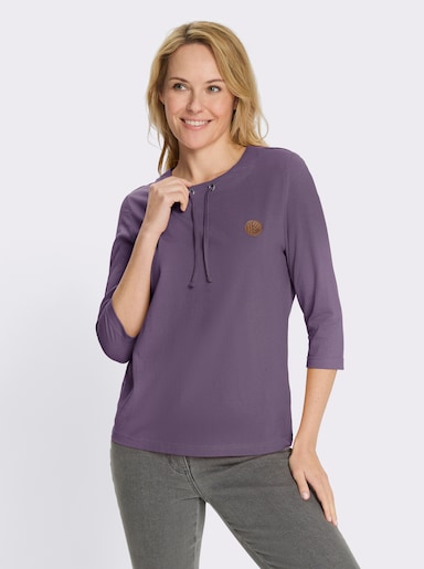 3/4-Arm-Shirt mit Tunnelzug am Rundhals-Ausschnitt - feige