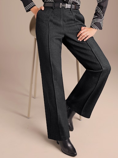 CREATION L PREMIUM Marlene-Hose - schwarz-meliert