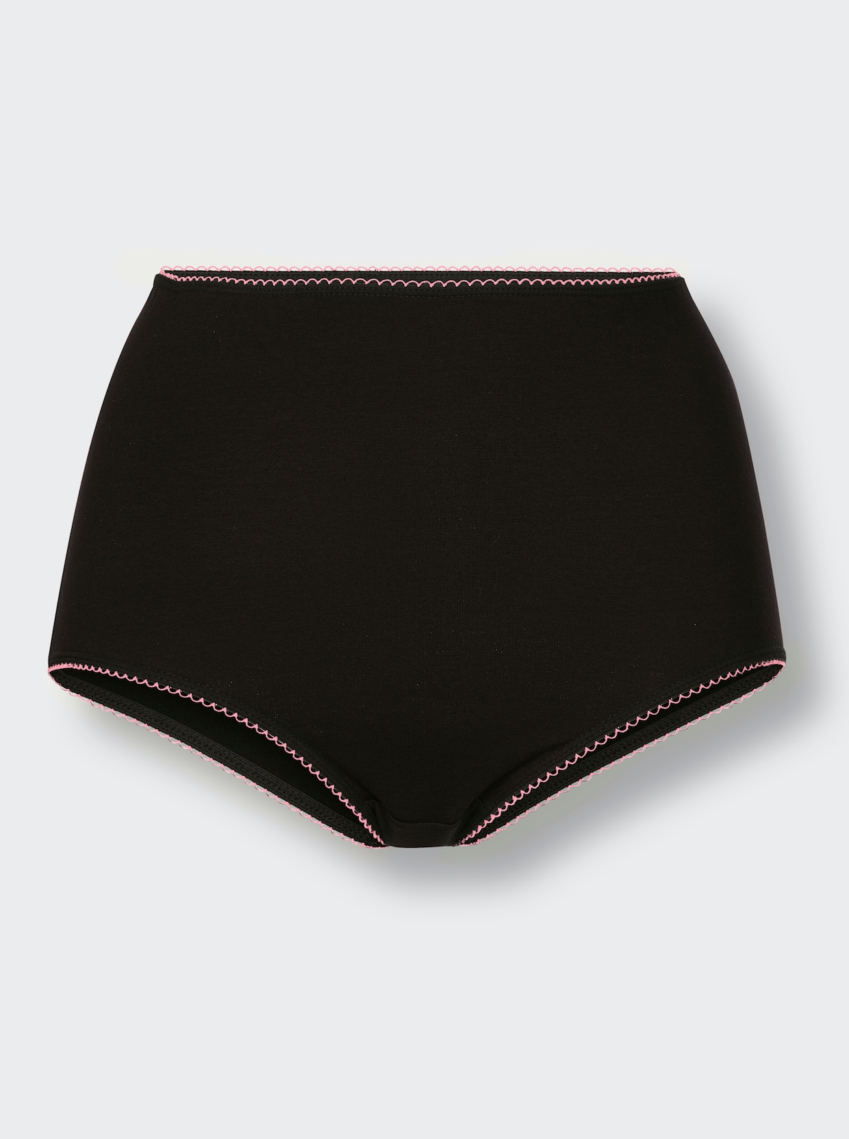 wäschepur Taillenslip mit kontrastfarbigen Abschlüssen - schwarz