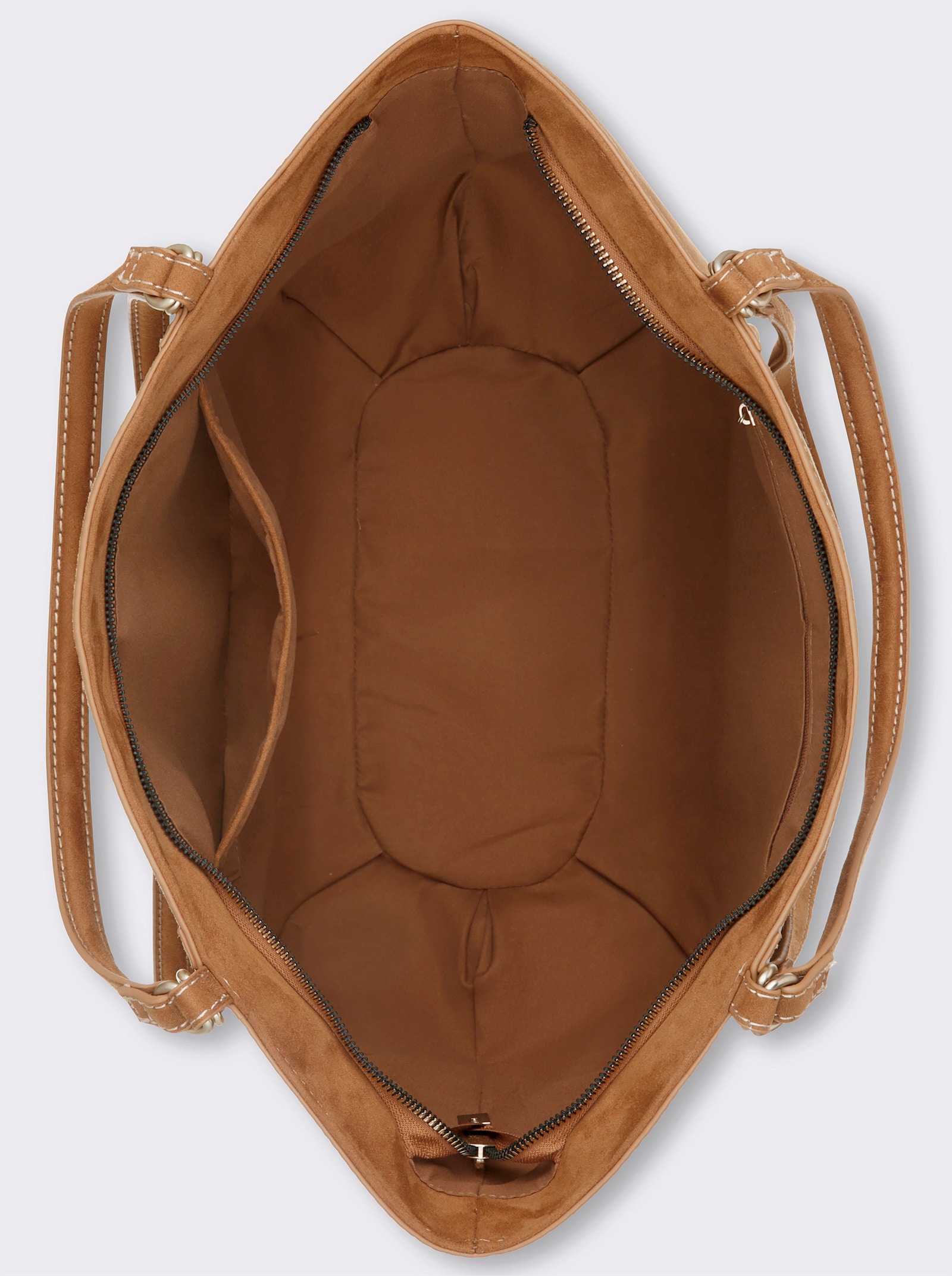 heine Handtasche in Trapezform - cognac