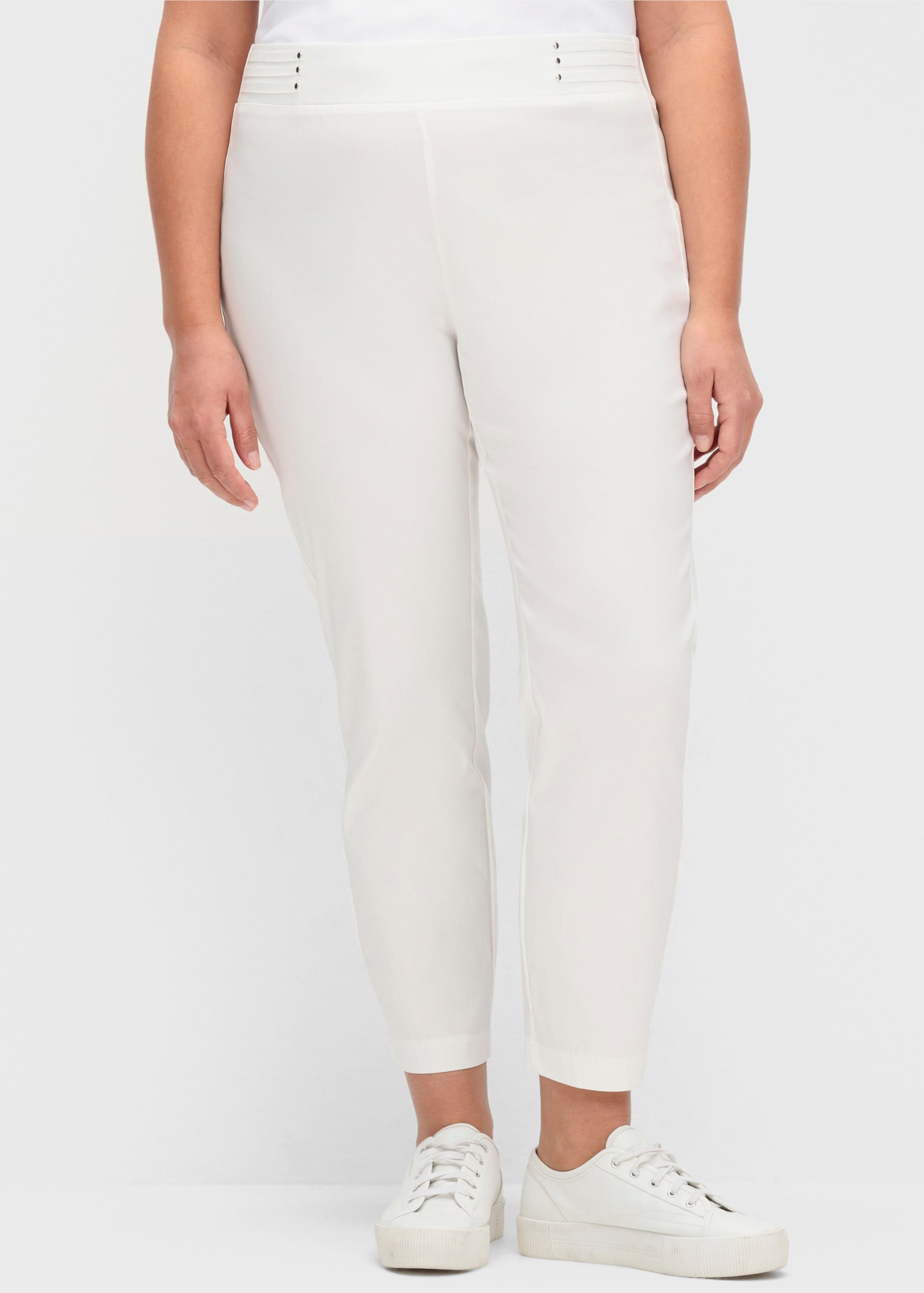 Schlupfhose mit Bügelfalten - ecru