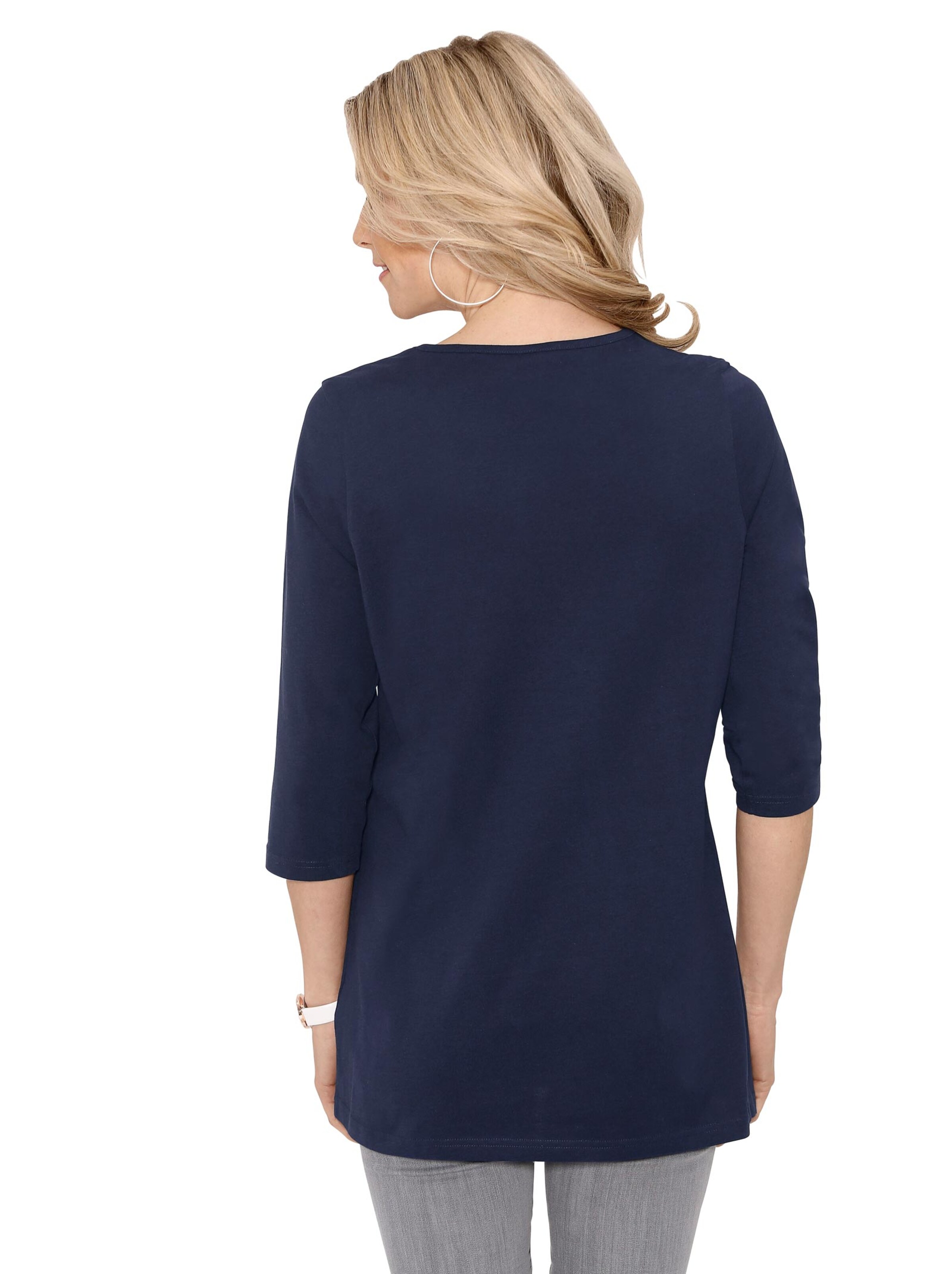 Longshirt - marine-bedruckt