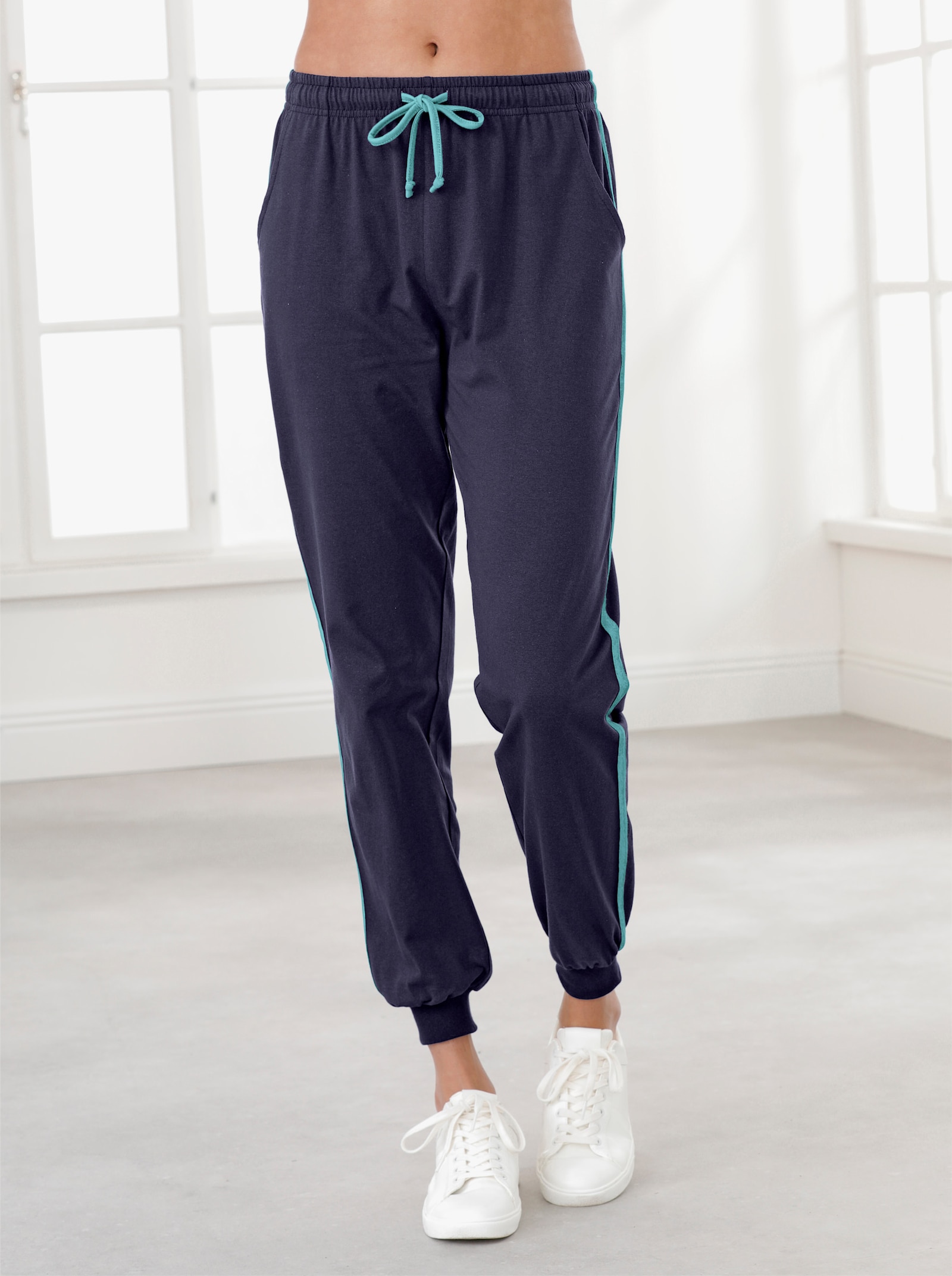 Freizeithose Dehnbund mit Tunnelzug - nachtblau