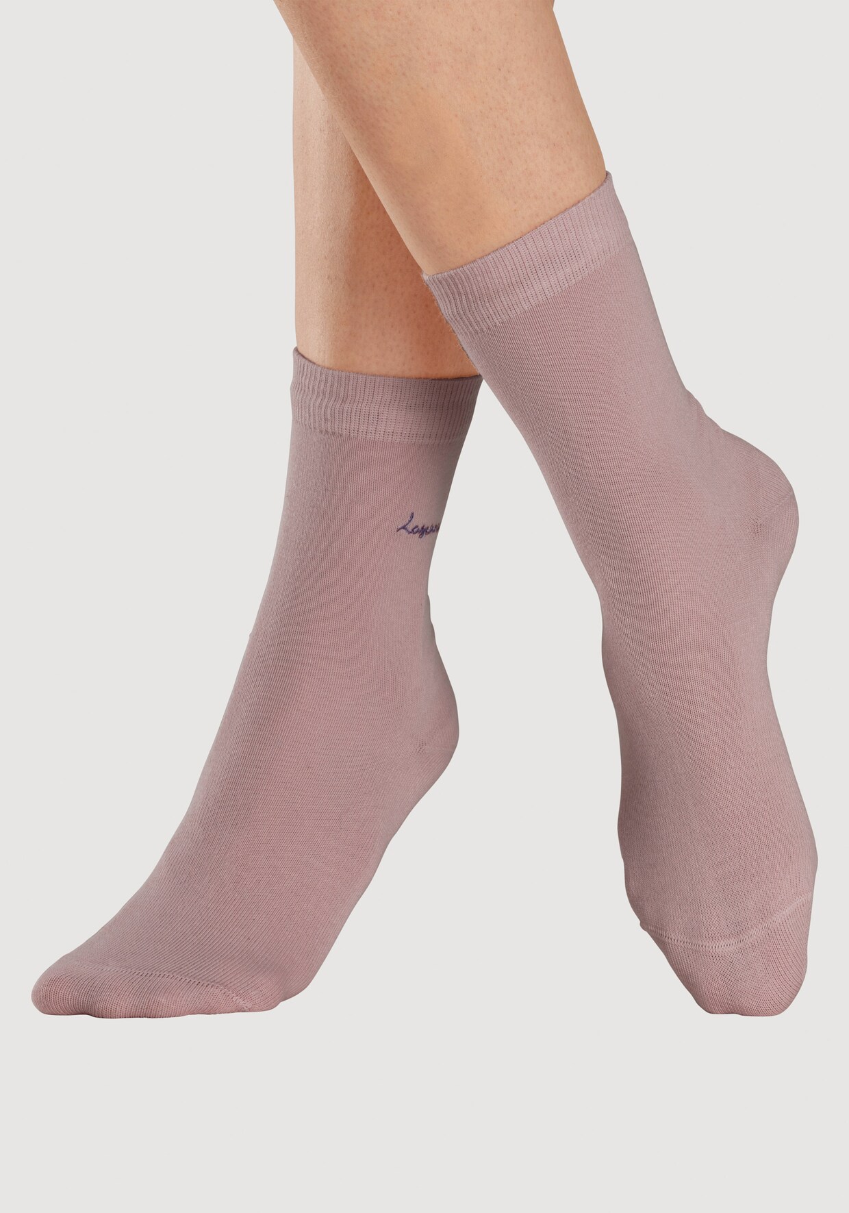 LASCANA chaussettes basiques - 1x vieux rose, 1x mûre, 1x pétrole, 1x vert, 1x marine, 1x anthracite chiné, 1x vert gris