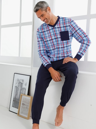 Pyjama met ruitpatroon - hemelsblauw geruit