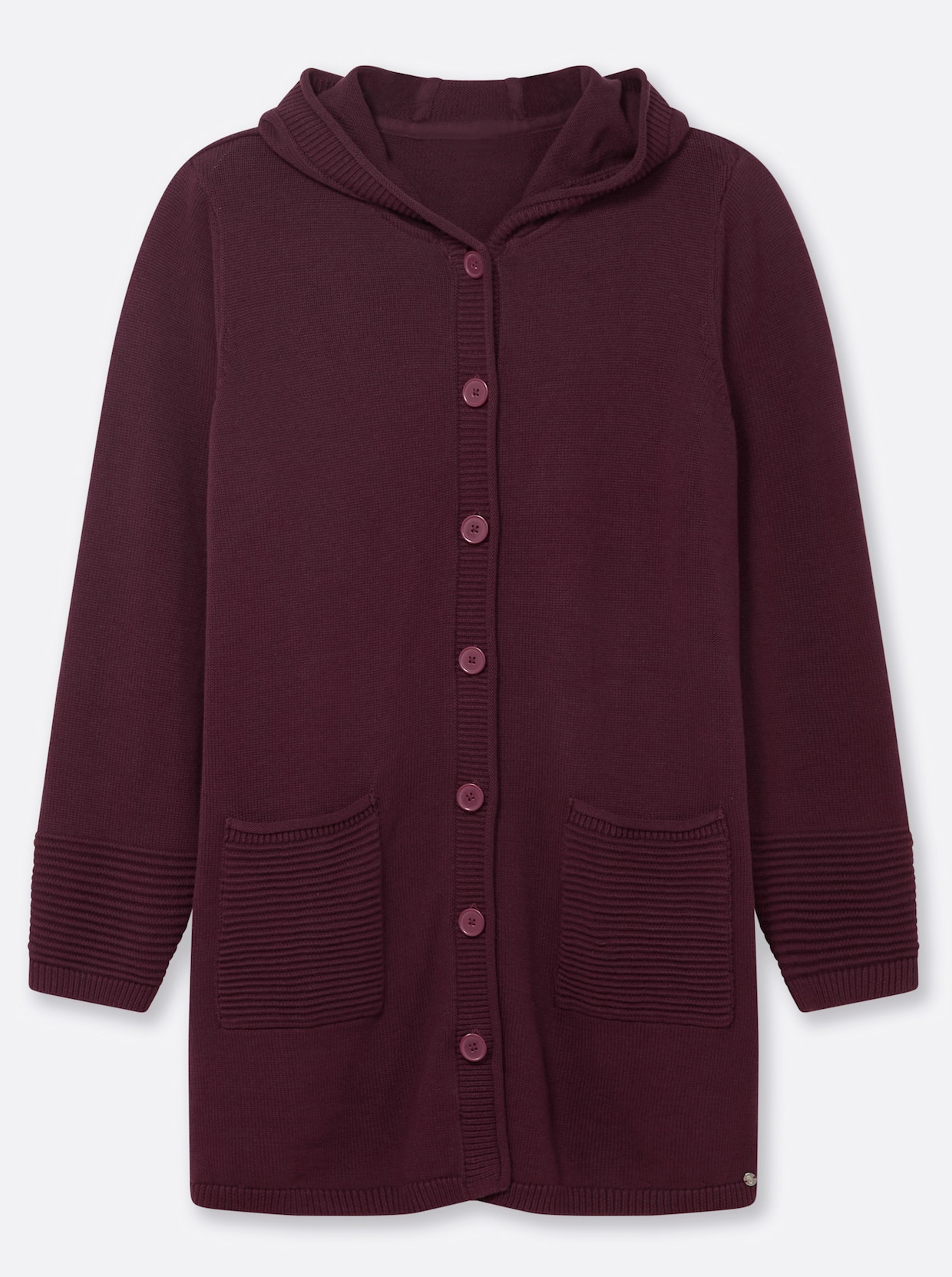 sheego veste en tricot - lie-de-vin