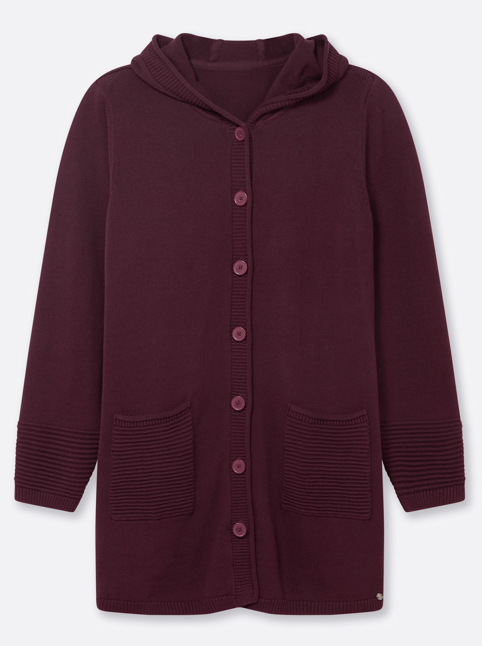 sheego Vest met capuchon - bordeaux