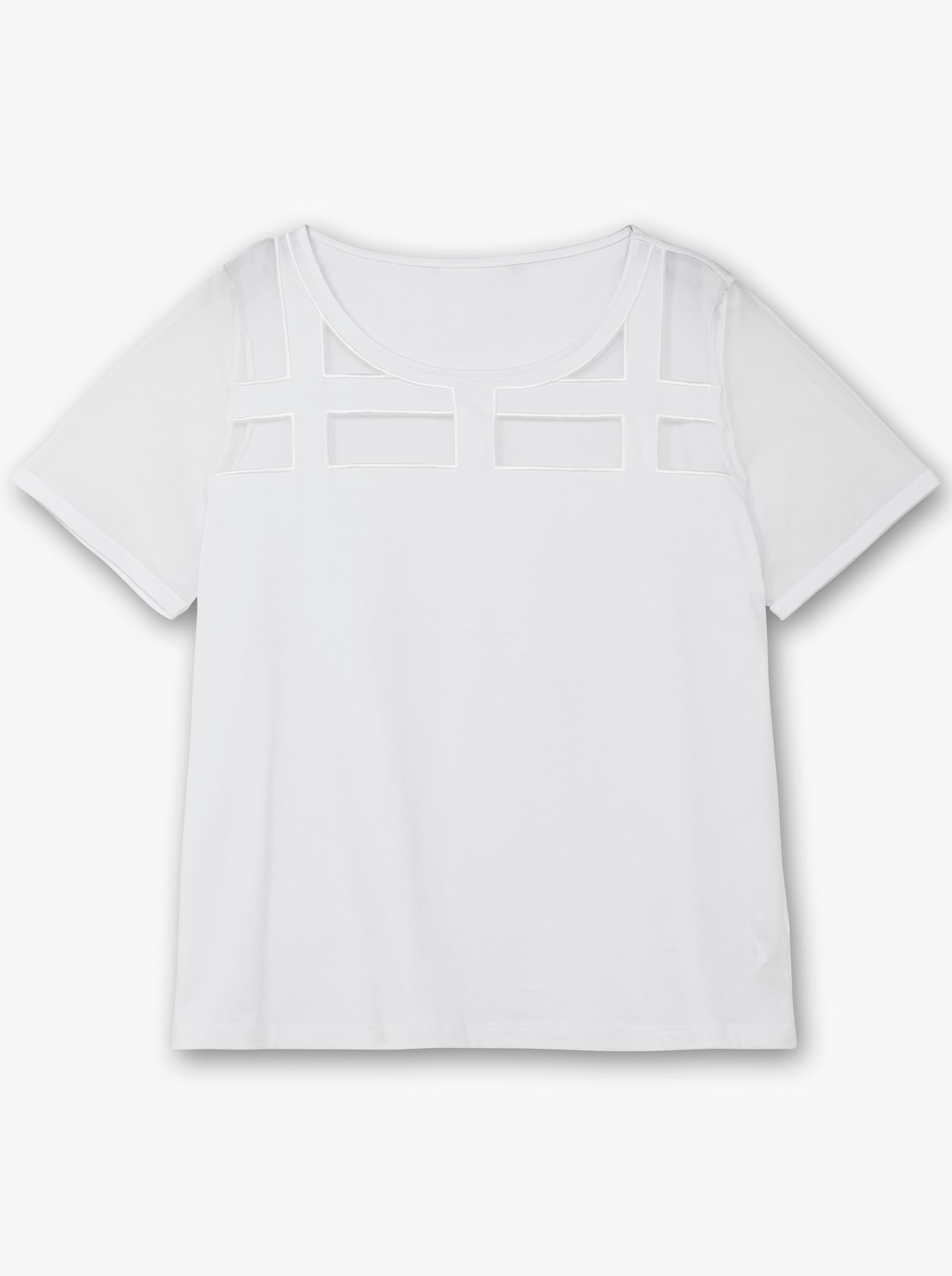 Kurzarmshirt mit Mesh-Einsätzen - weiß