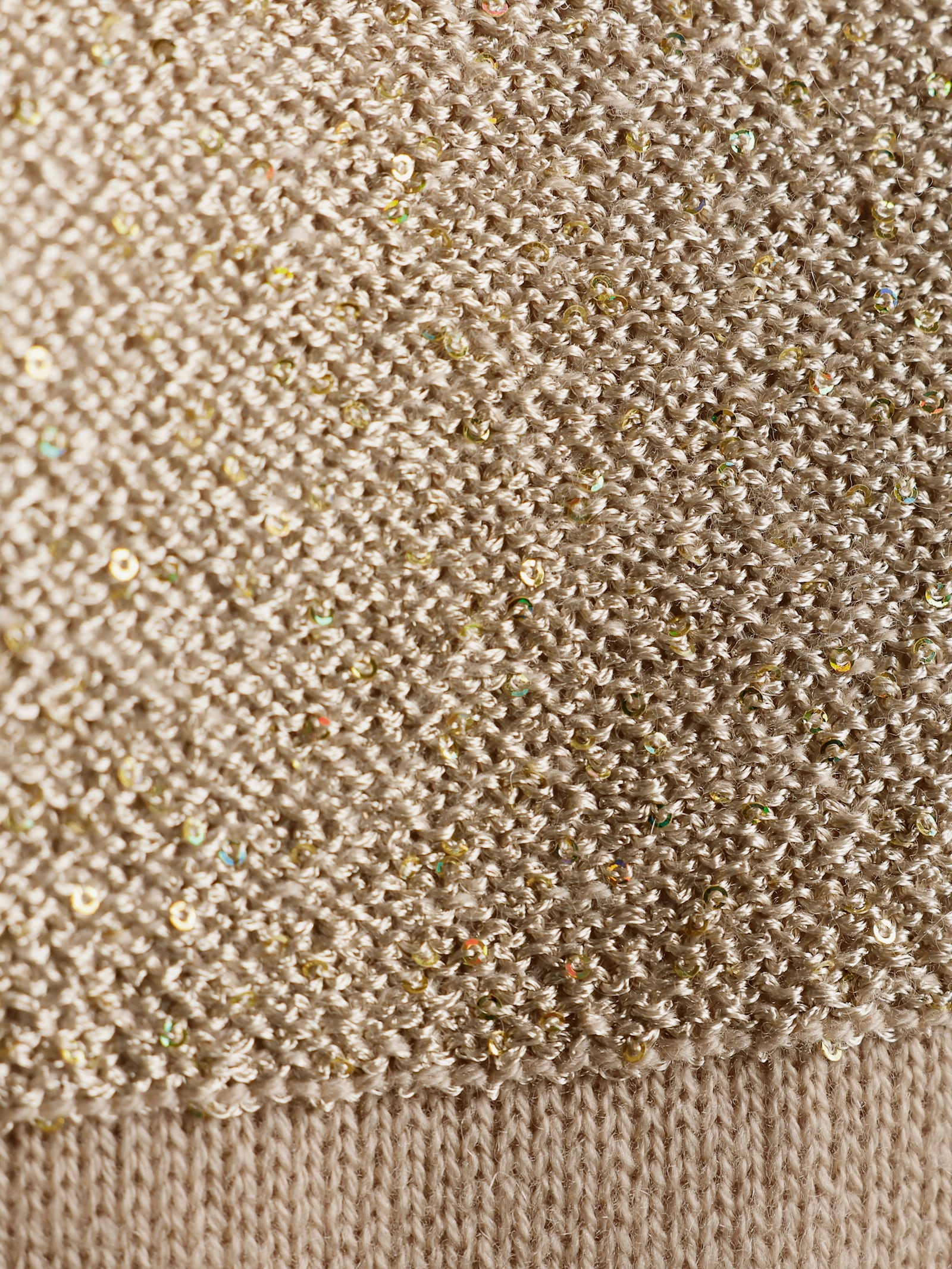 CREATION L PREMIUM Wollpullover mit Paillettengarn - beige