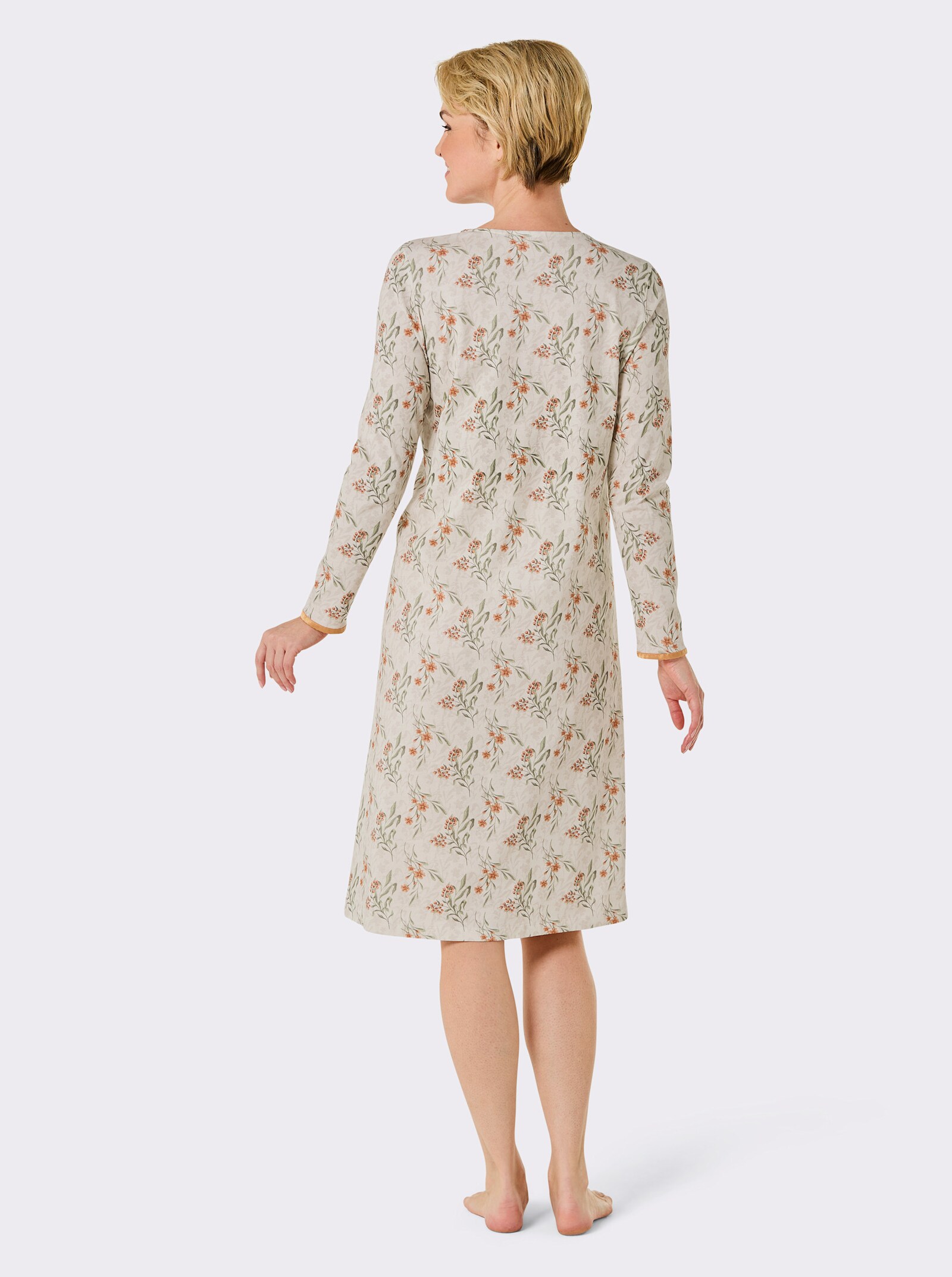 wäschepur Nachthemd - champagner-papaya-bedruckt