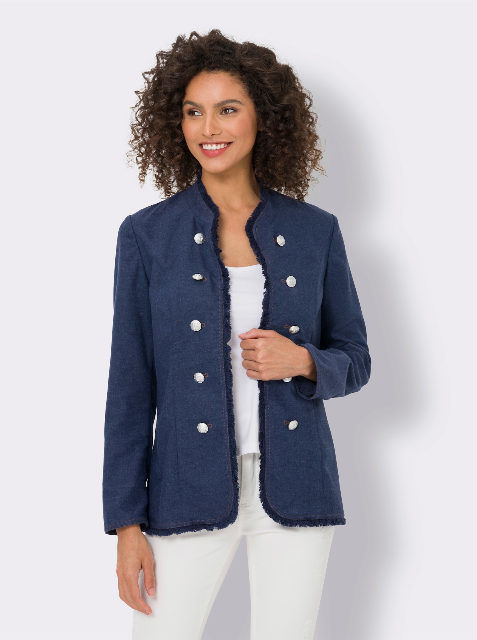 heine Jackblazer met subtiele glans. - blue-stonewashed