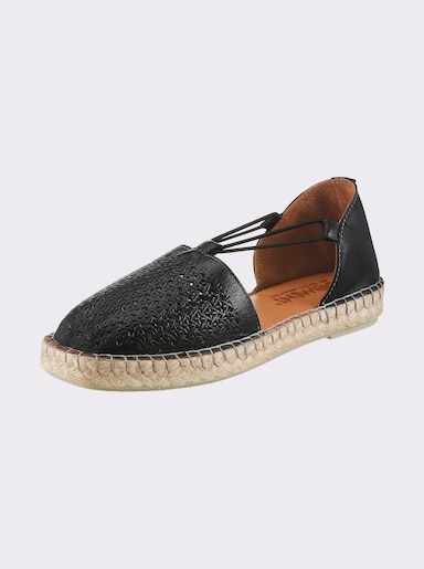 Gemini Slipper mit Gummizug - schwarz