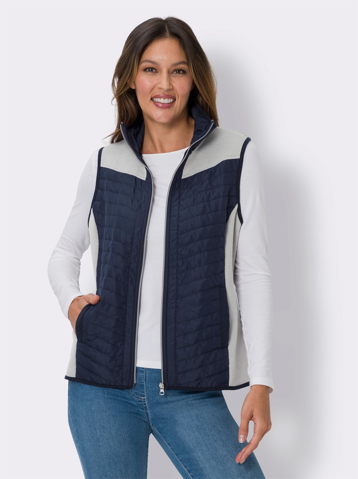 Gilet - marine/steengrijs