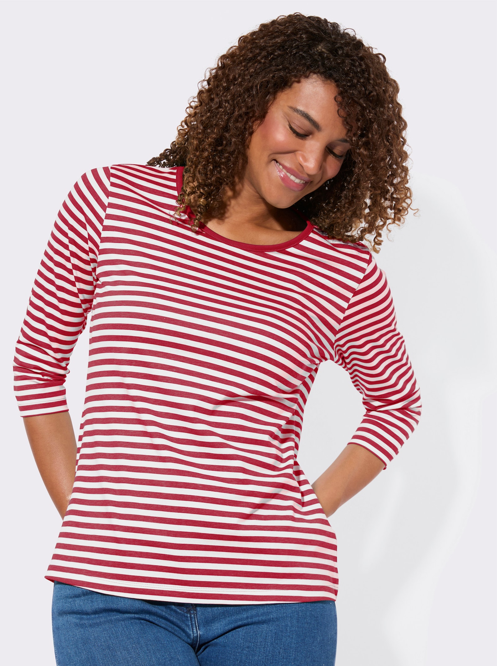 Shirt-Set mit 3/4-Ärmeln - rot