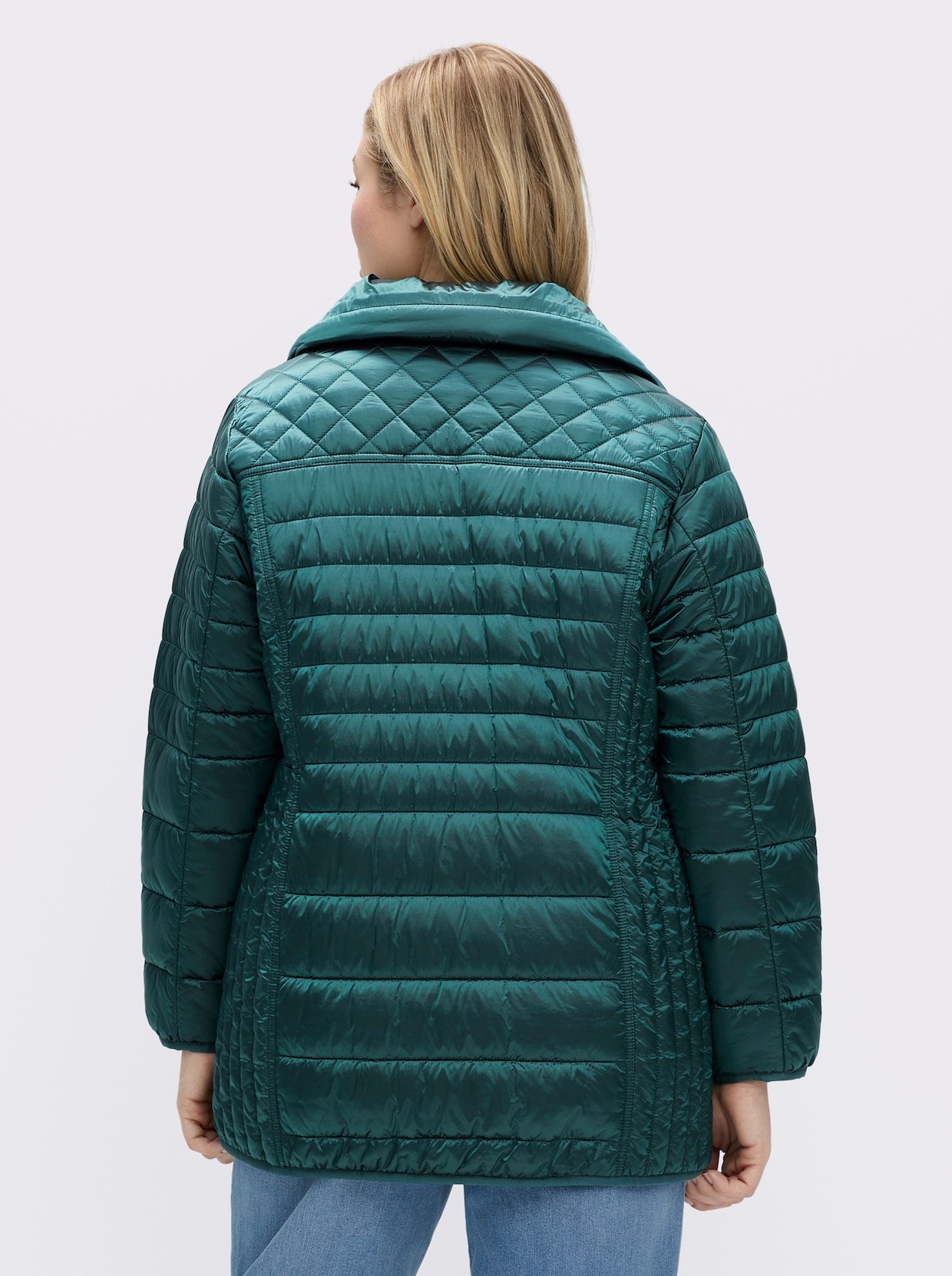 Steppjacke mit dezentem Glanz - petrol