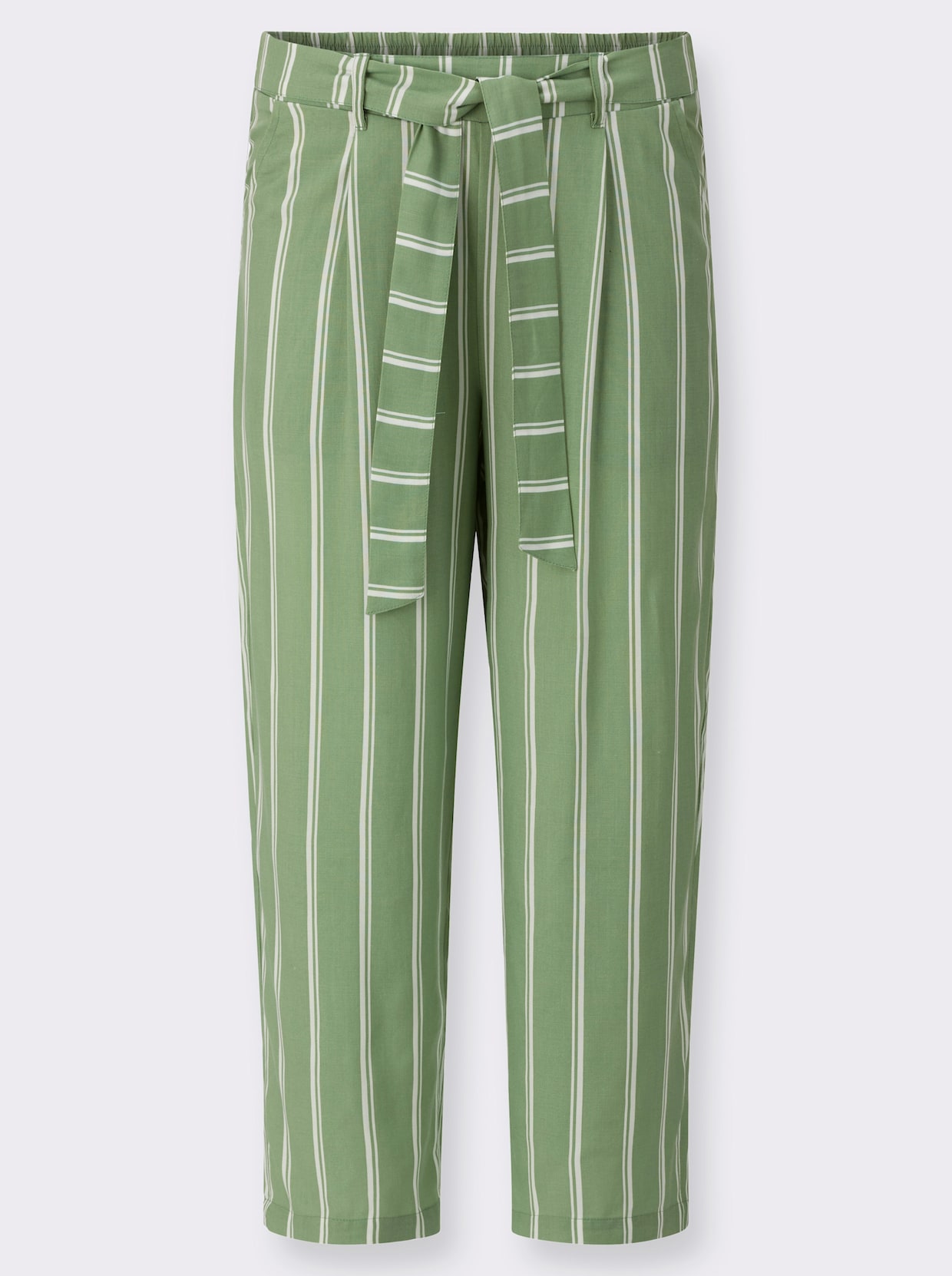 3/4-Hose - eucalyptus-ecru-gestreift