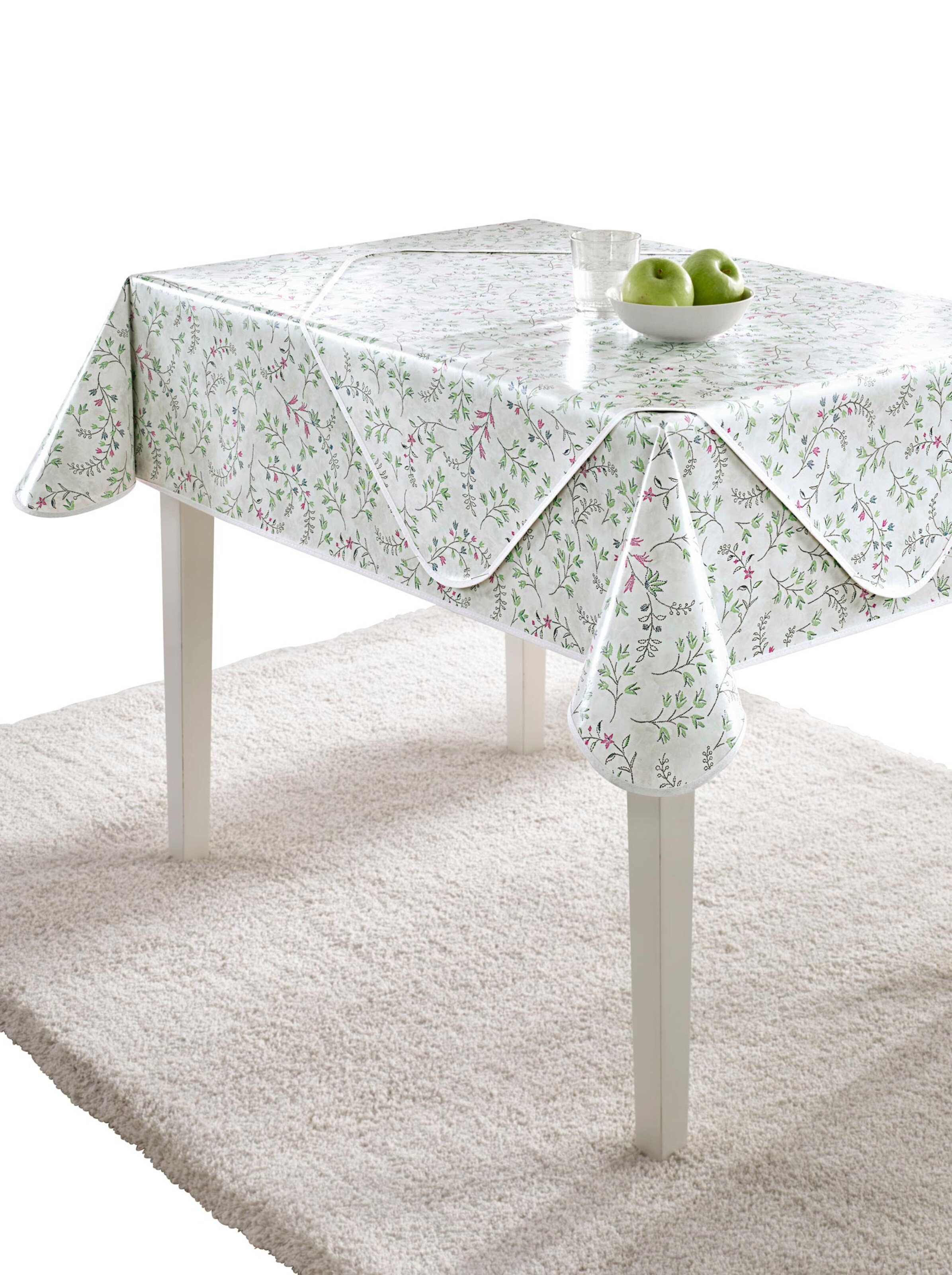 Tischdecke - lindgrün-rosé