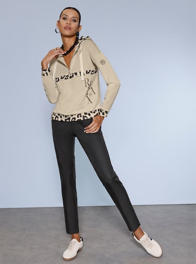 Sweatshirt - sand-schwarz