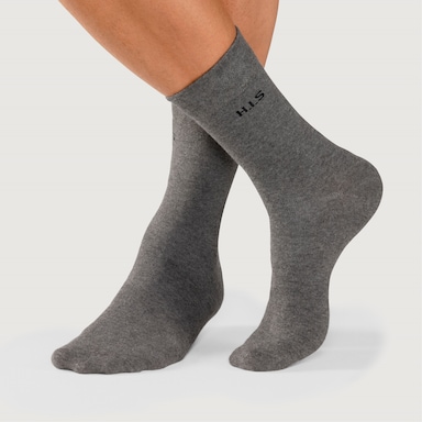 H.I.S Socken - 1x schwarz, 1x marine, 1x anthrazit-meliert, 1x grau-meliert