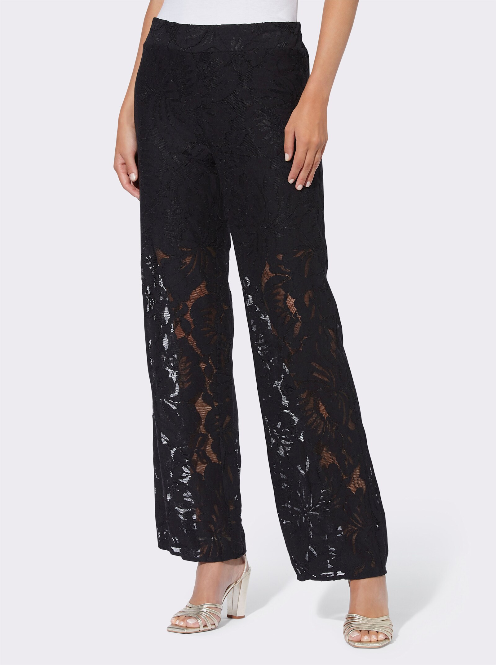heine Palazzohose aus hochwertiger Spitze - schwarz