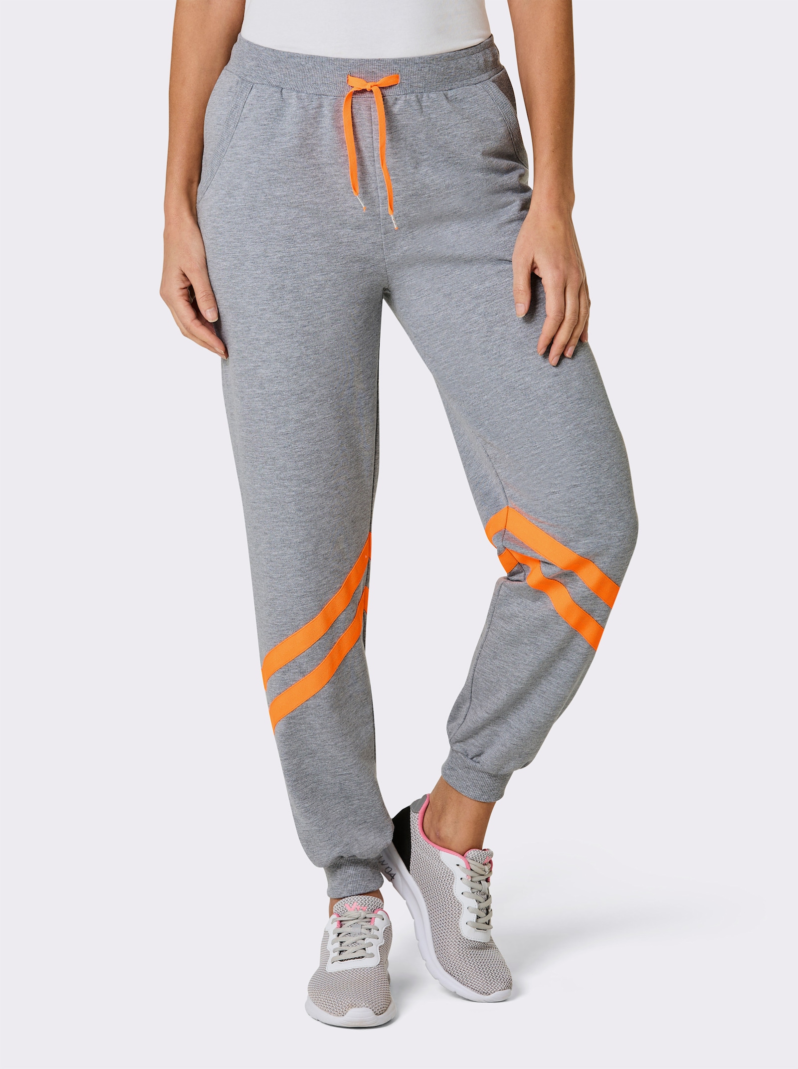 Catamaran Sports Vrijetijdsbroek met contraststreep - grijs gemêleerd