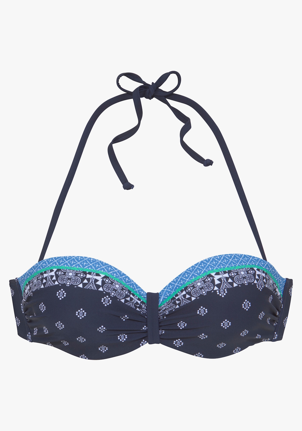 LASCANA haut de bikini bandeau à armatures - bleu nuit