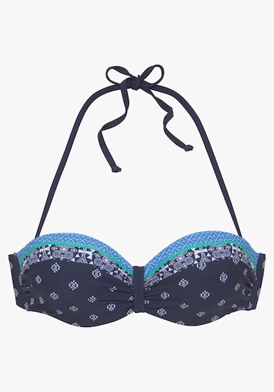 LASCANA Bügel-Bandeau-Bikini-Top - nachtblau
