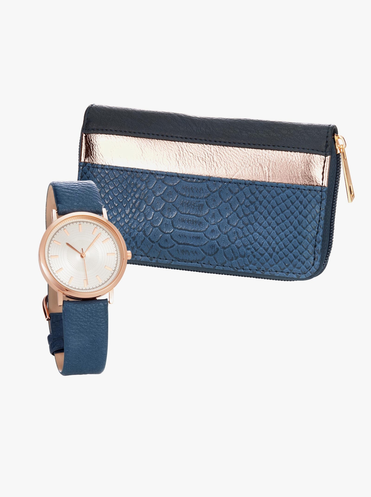 Plånbok + klocka - blå