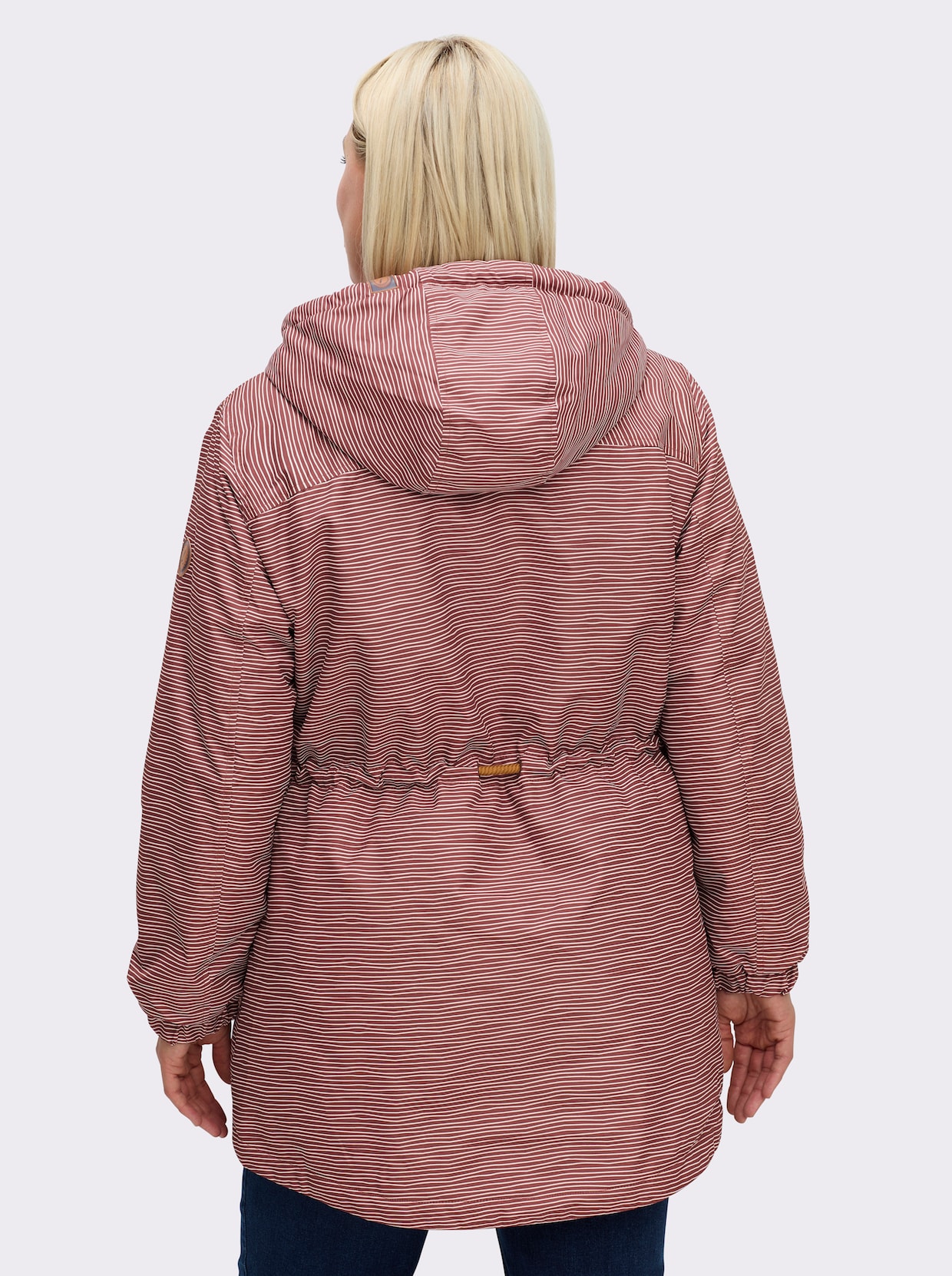 Jacke wind- und wasserabweisend - rostrot-weiß-geringelt