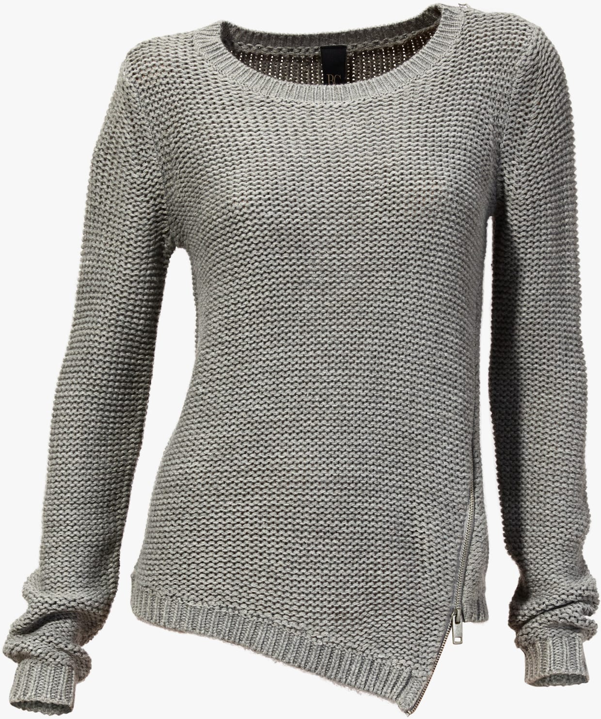 heine Rundhals-Pullover - grau-melange