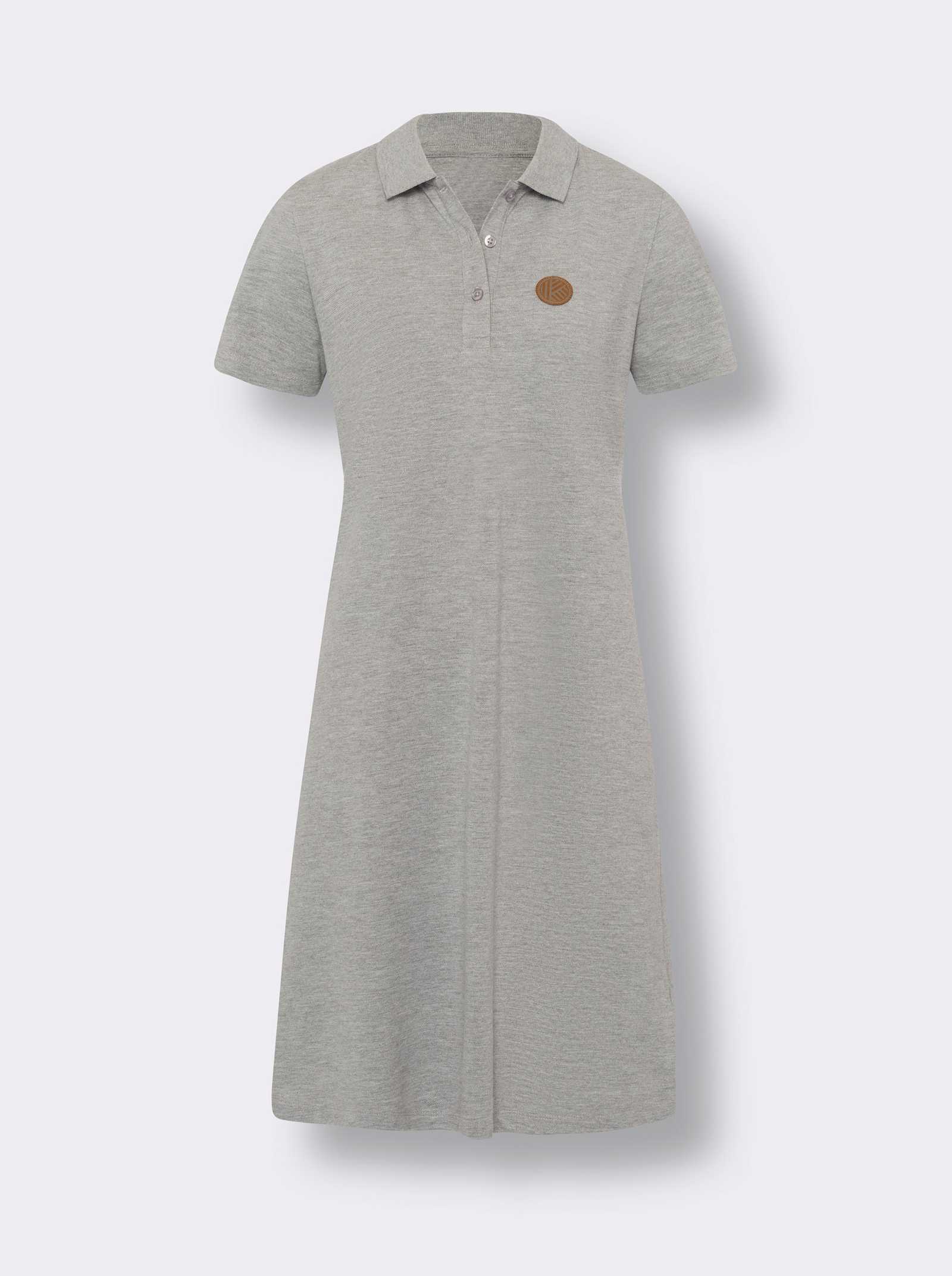 Polokleid in Pikee-Qualität - steingrau-meliert
