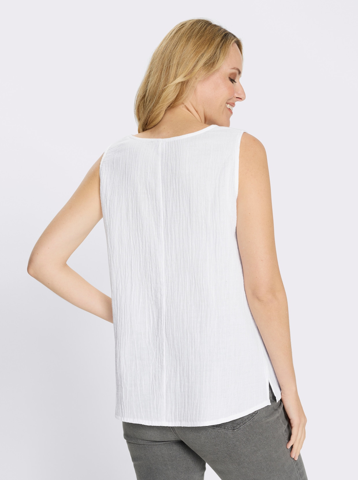 Blusentop in Musselin-Qualität - weiß