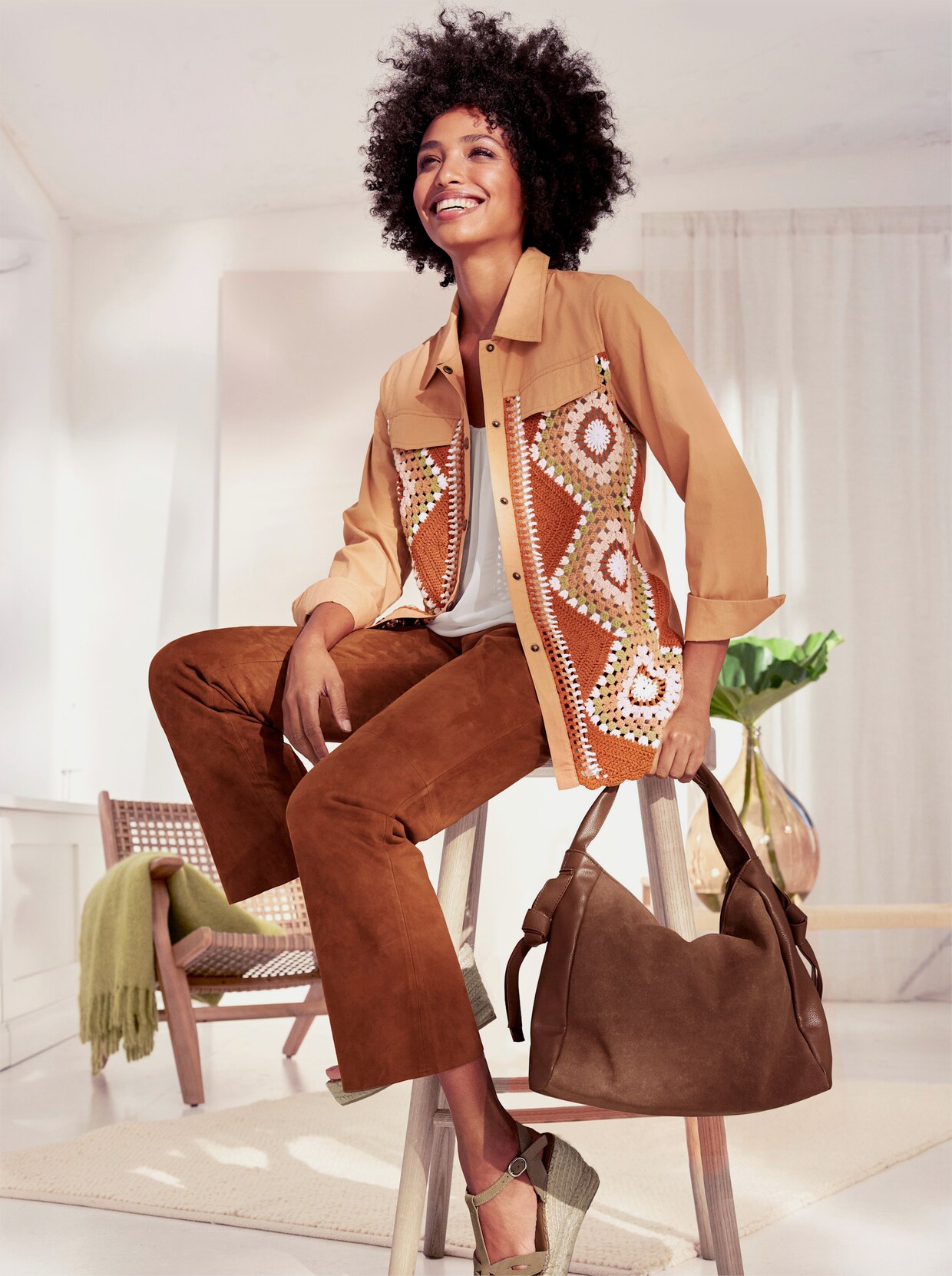 heine Jacke - camel-gemustert