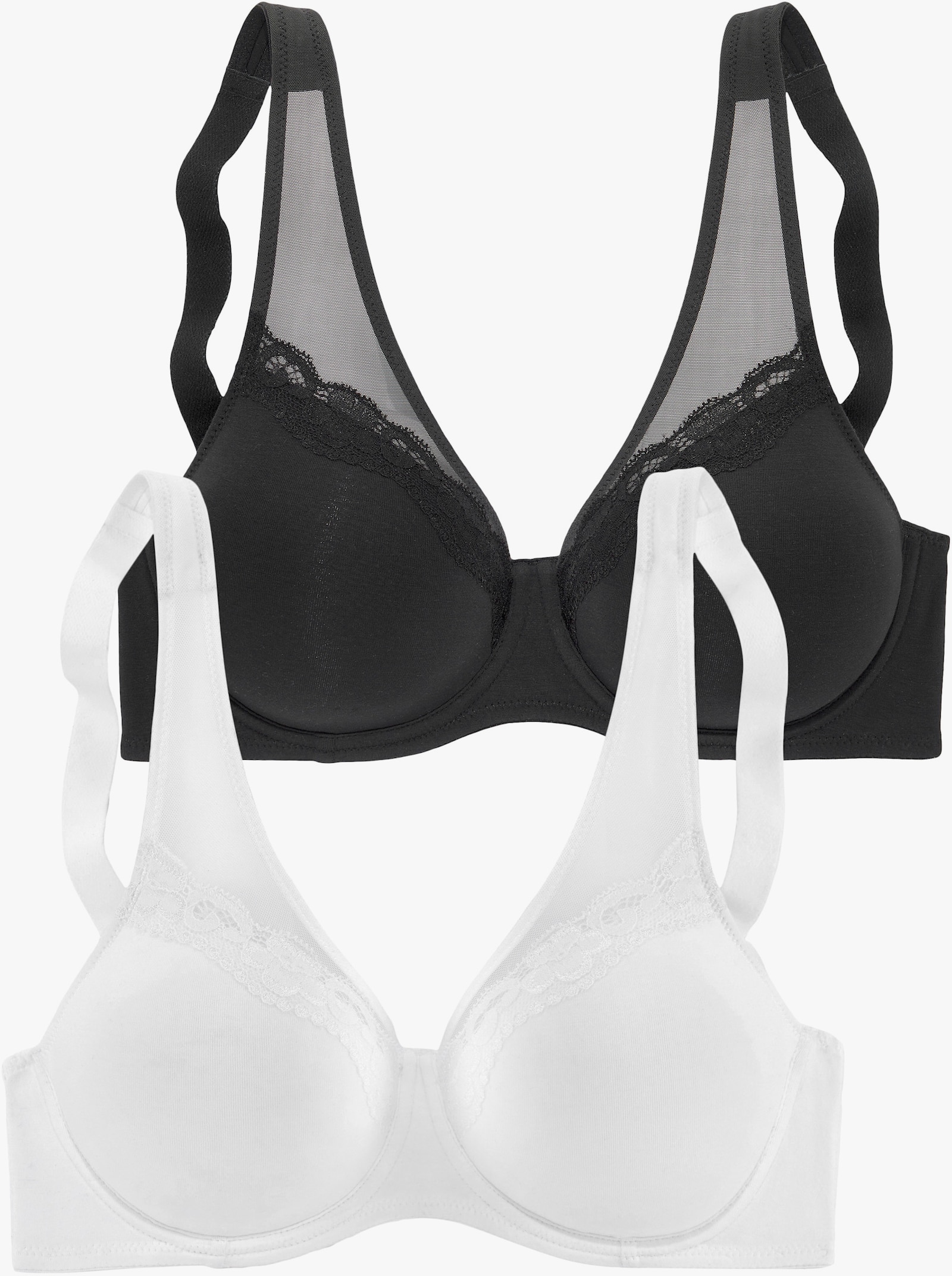 petite fleur Soutien-gorge minimiseur - blanc + noir