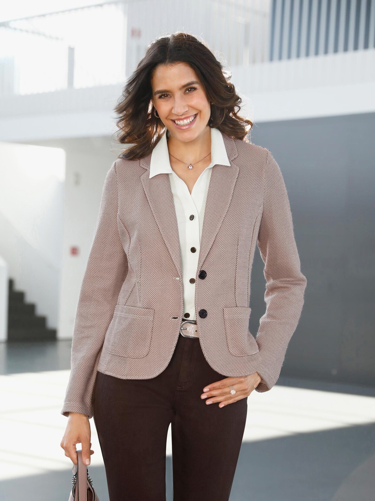 Jerseyblazer - puder-meliert