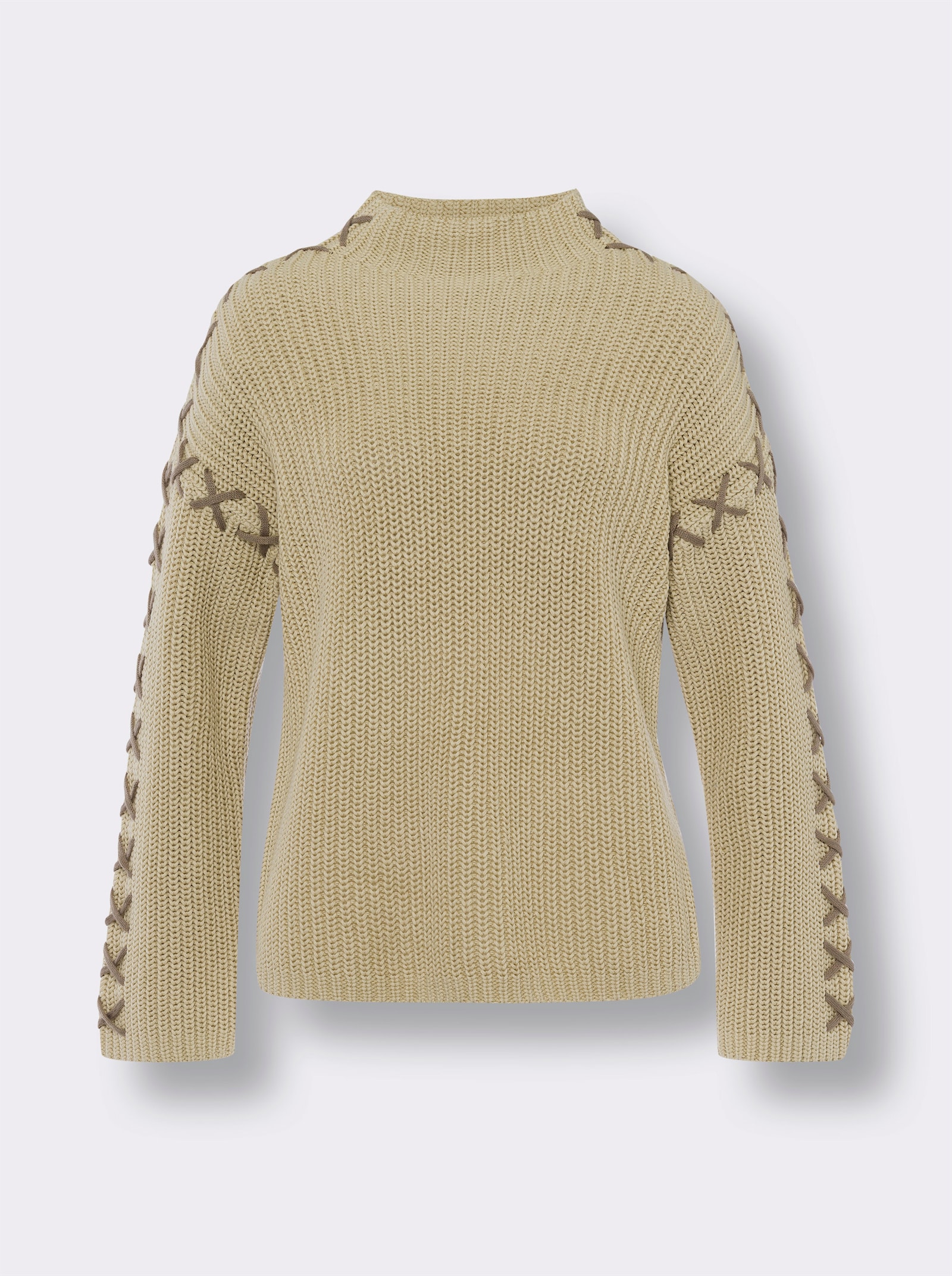 heine Pull en tricot avec petits rubans décoratifs - sable