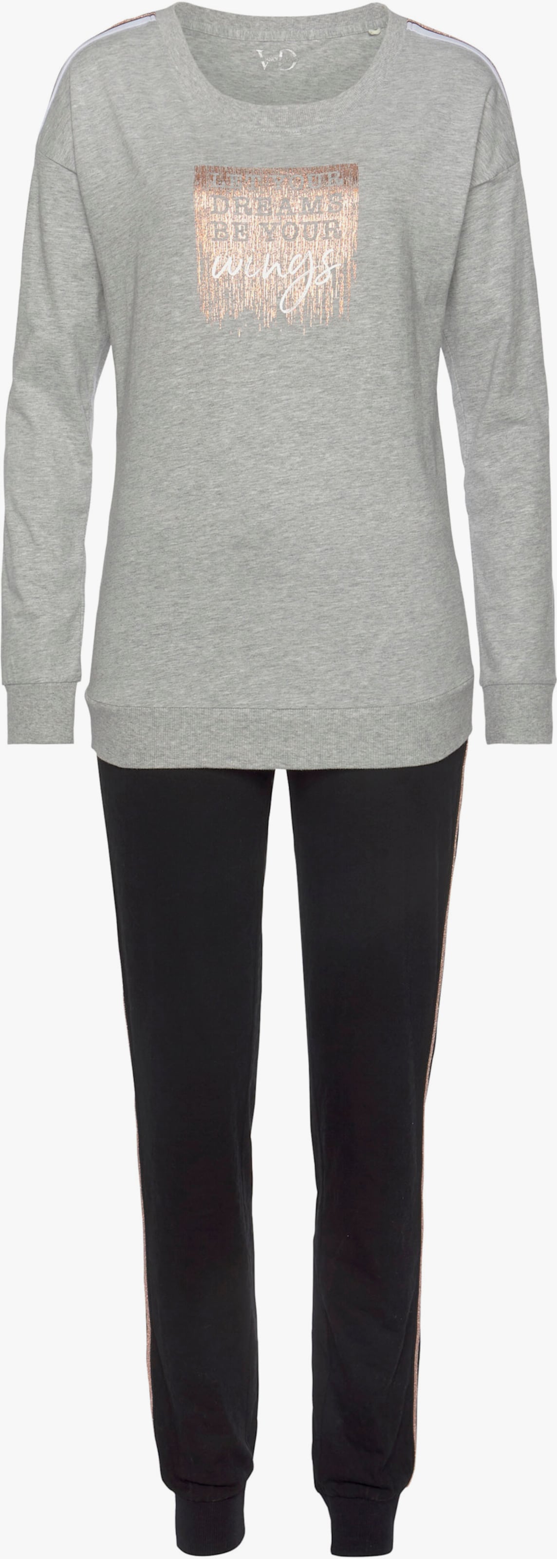 Vivance Dreams Pyjama - gris chiné/noir