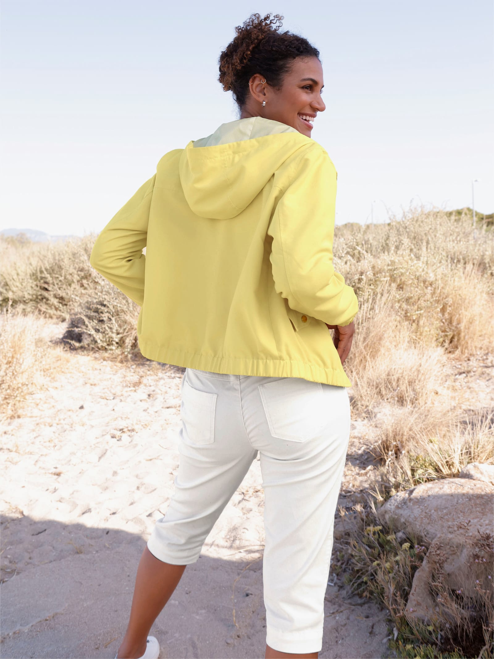 Jacke mit elastischen Abschlüssen - zitrone